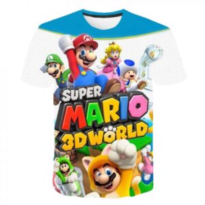 T-shirt Super Mario 3D World avec Mario, Luigi, Peach et Toad