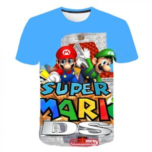 T-shirt Mario DS avec Mario et Luigi devant le château