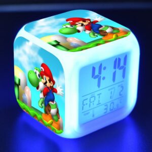 Réveil LED Mario avec Yoshi et mini Mario
